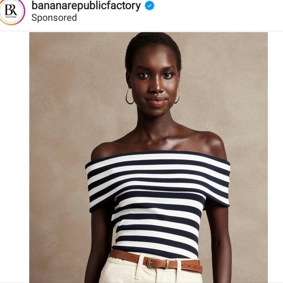 Banana Republic Tops - Banana Republic Off-Shoulder Striped Top
